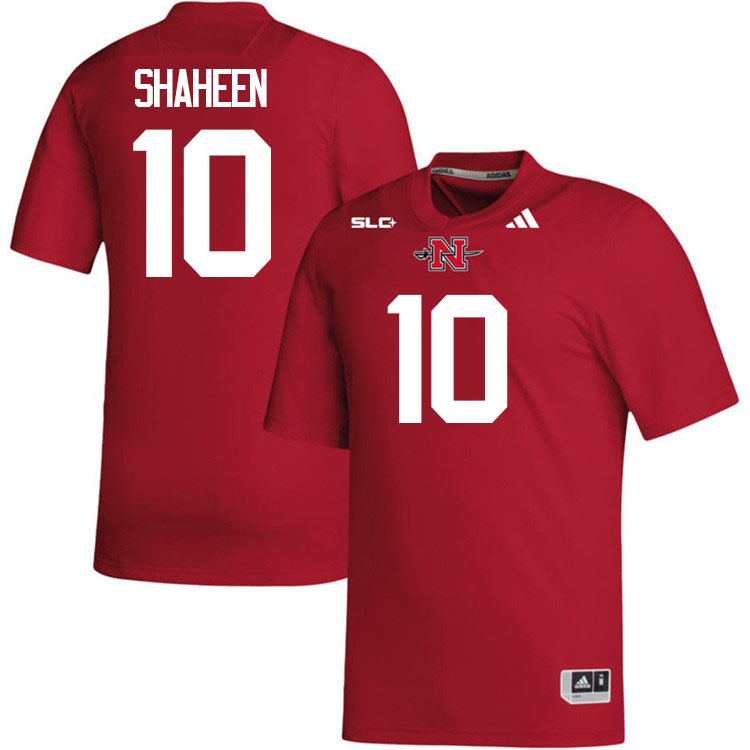 Nicholls Colonels #10 Hayden Shaheen College Football Jerseys,Uniforms Stitched-Red